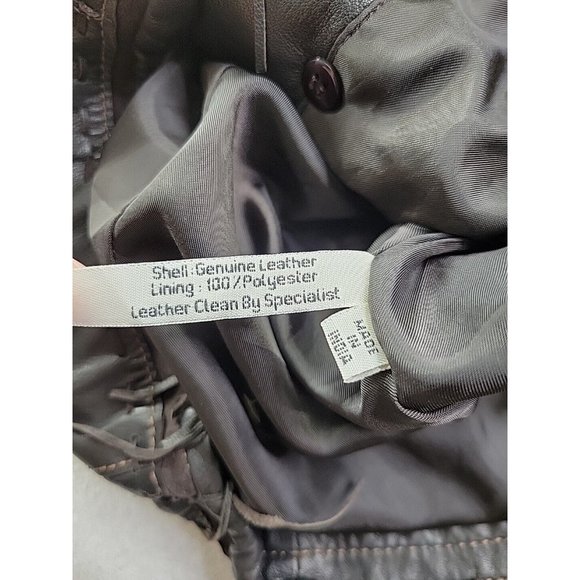 Scully Women's Leather Jacket Dark Brown Fringe Single Breasted Vintage Retro - Picture 6 of 9